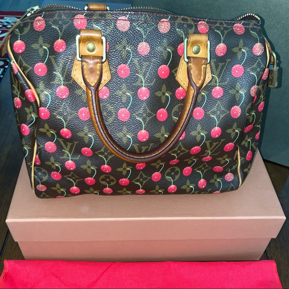 Louis Vuitton Speedy 25 Monogram Cerise Cherry Bag.